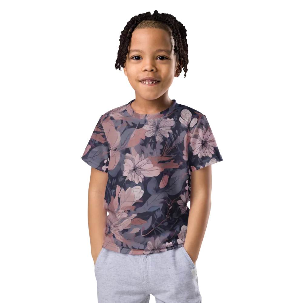 Moonlit Wildflower on Kids Crew Neck T-Shirt — Front