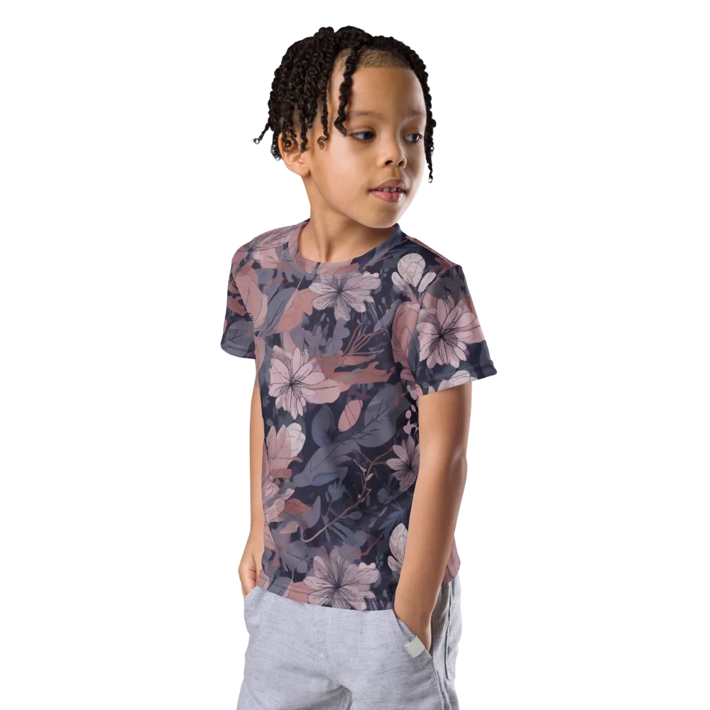 Moonlit Wildflower on Kids Crew Neck T-Shirt — Left Front
