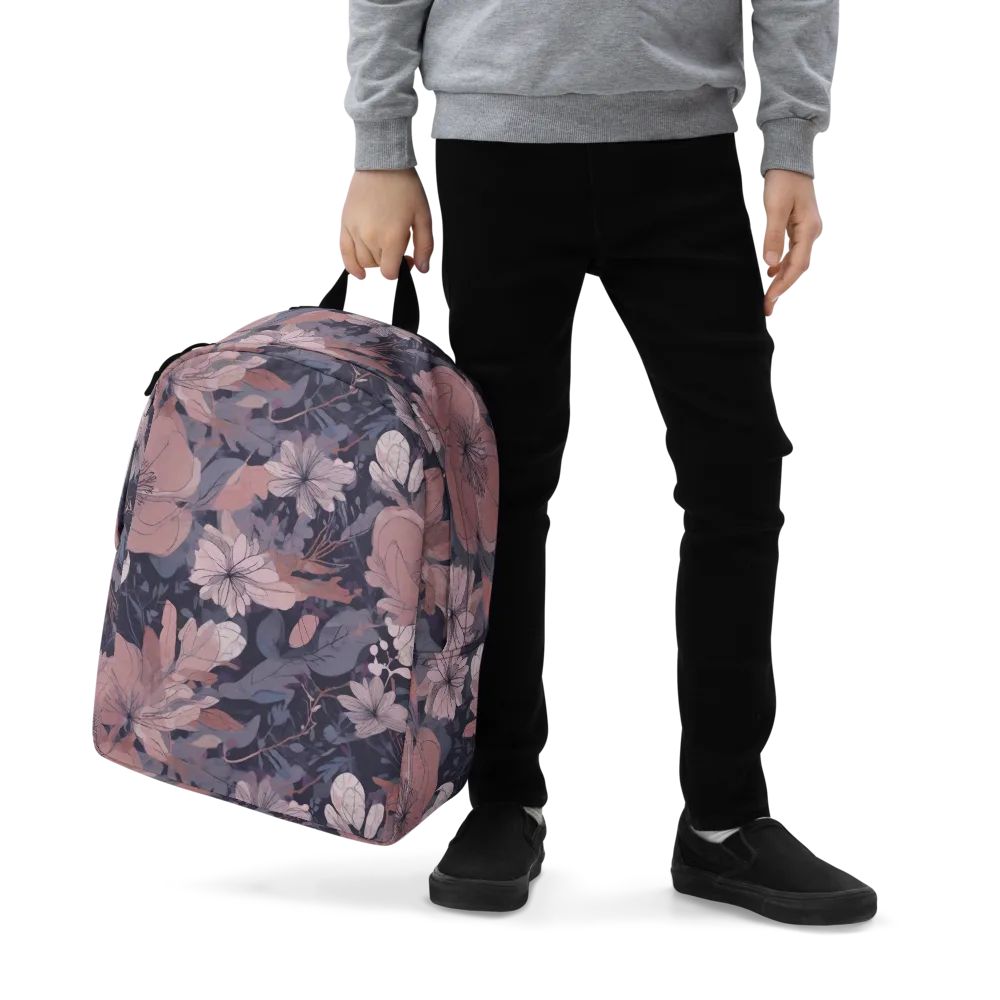 Moonlit Wildflower on Minimalist Backpack — Zoomed-in