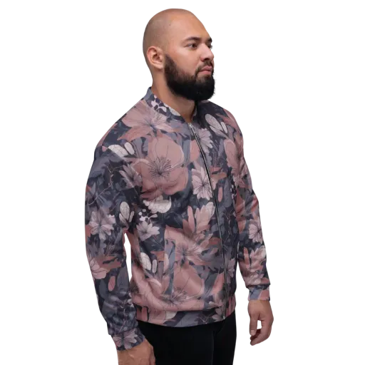 Moonlit Wildflower on a Bomber Jacket