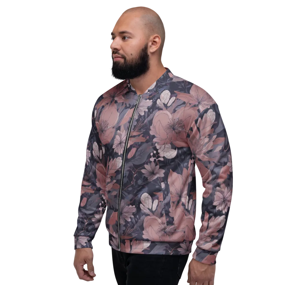 Moonlit Wildflower on Bomber Jacket — Left