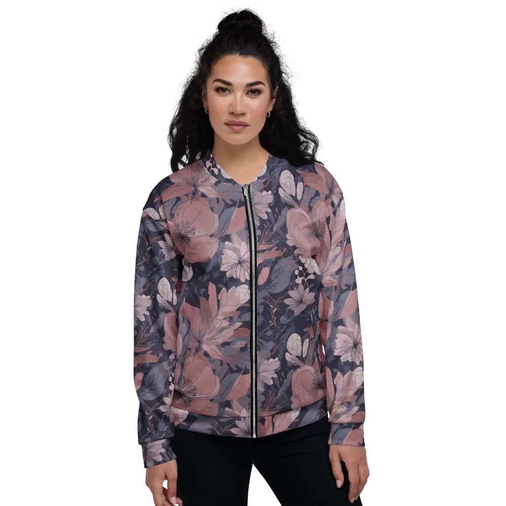 Moonlit Wildflower on Bomber Jacket — Front
