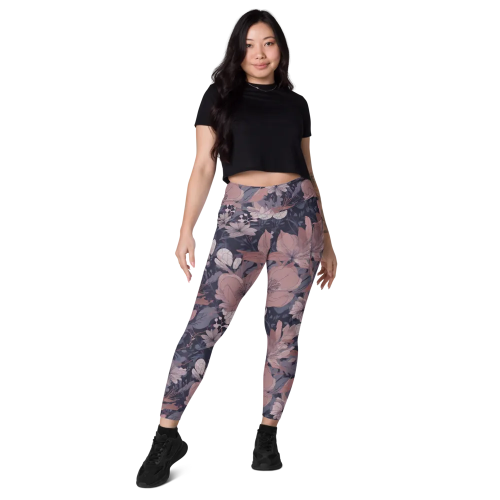 Moonlit Wildflower on Leggings with Pockets — Front