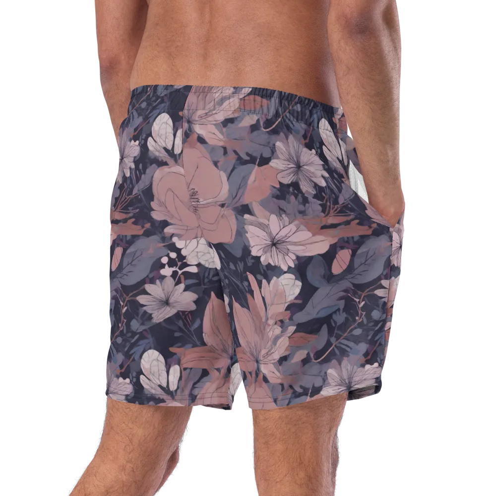 Moonlit Wildflower on Swim Trunks — Right Back