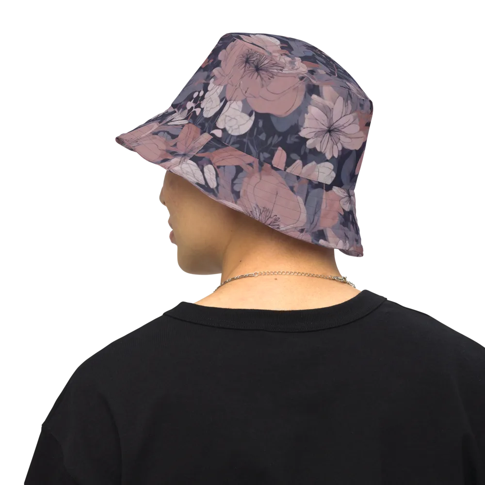 Moonlit Wildflower on Reversible Bucket Hat — Back Inside