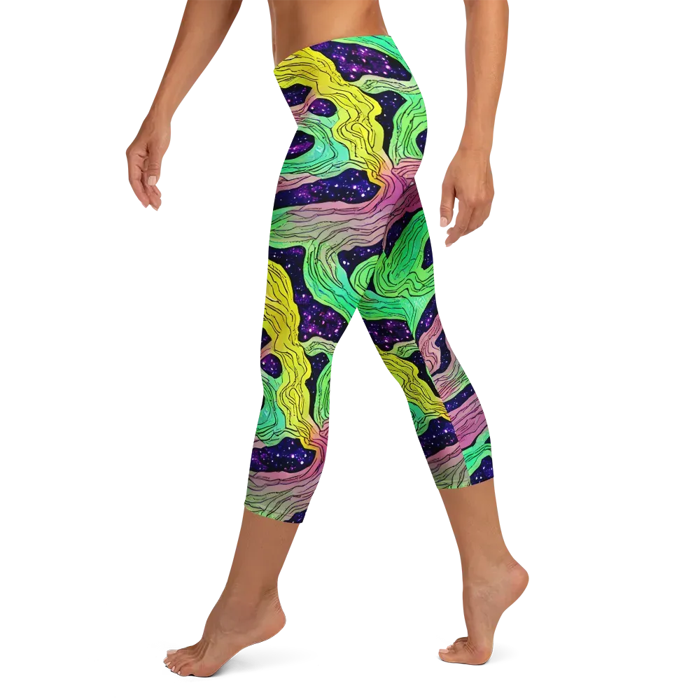 Psychedelic Tides on Capri Leggings — Left