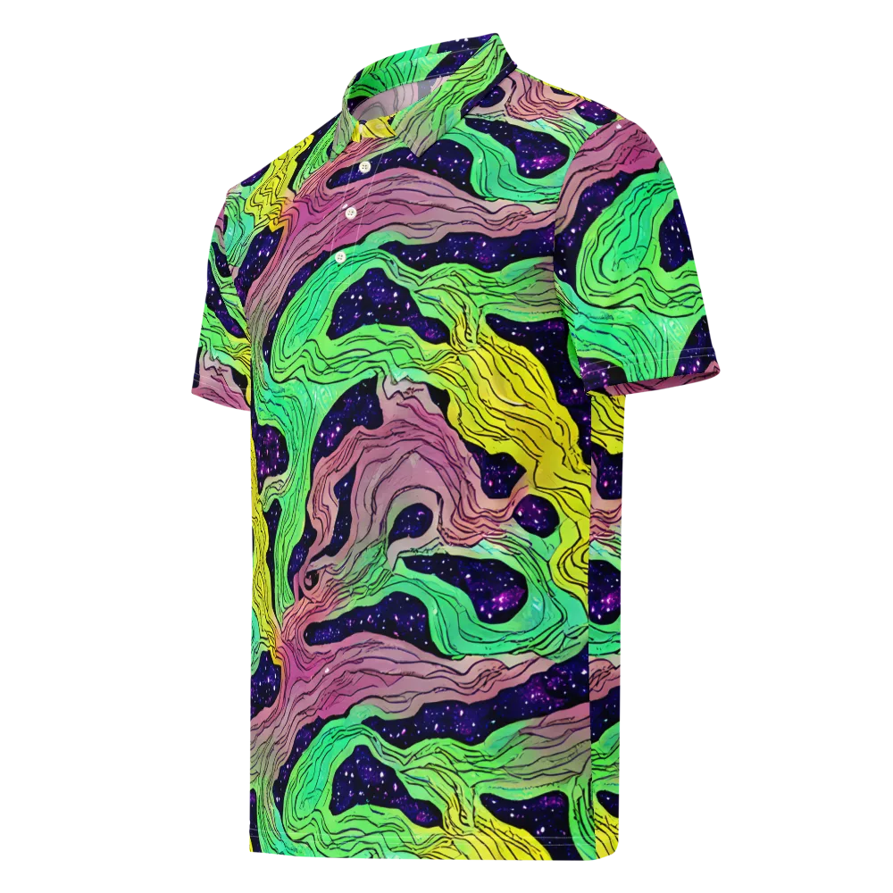 Psychedelic Tides on Men's Slim Fit Polo Shirt — Left Front