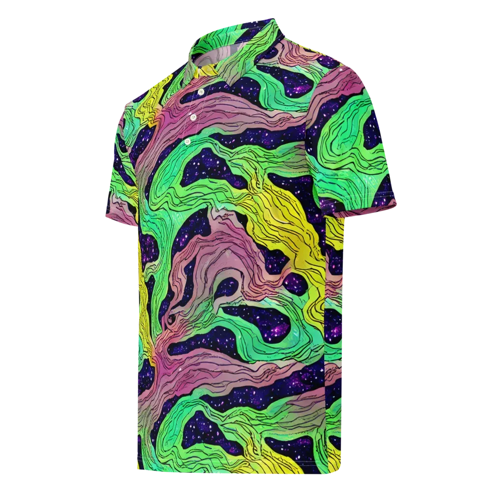 Psychedelic Tides on Men's Slim Fit Polo Shirt — Left Front