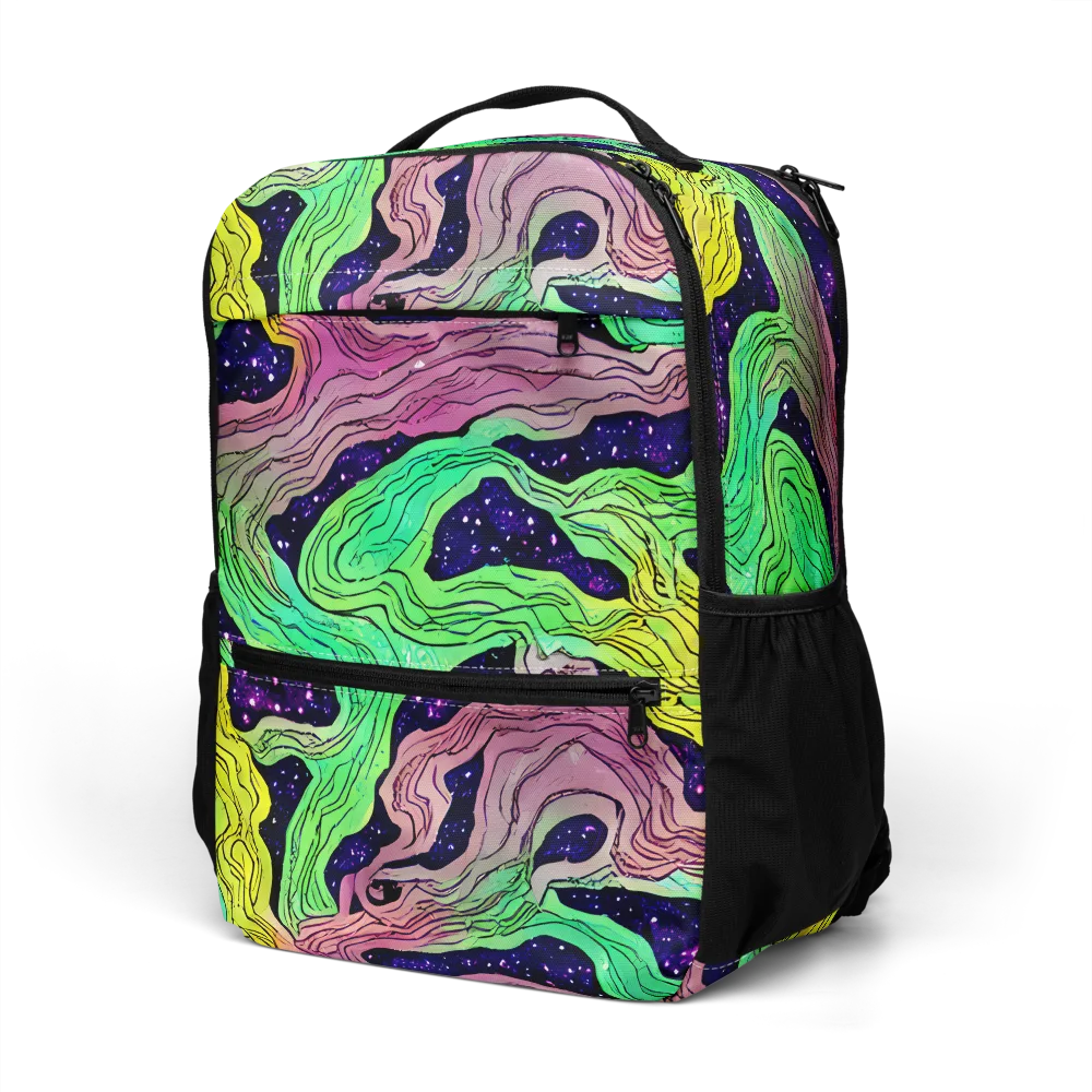 Psychedelic Tides on Utility Backpack — Left Front