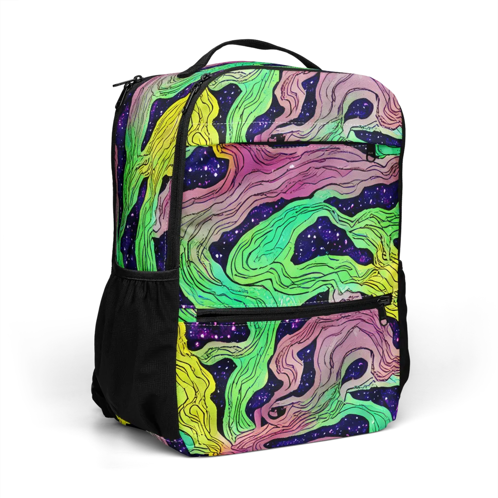 Psychedelic Tides on Utility Backpack — Right Front