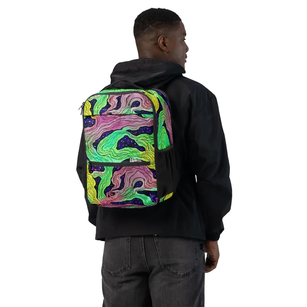 Psychedelic Tides on Utility Backpack — Back