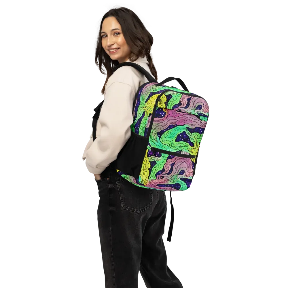 Psychedelic Tides on Utility Backpack — Back