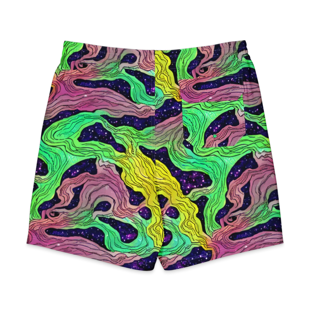 Psychedelic Tides on Men's Board Shorts — Back