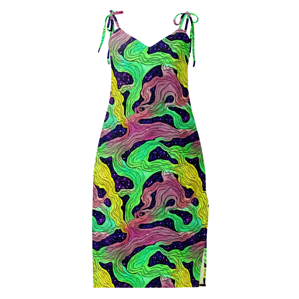 Psychedelic Tides on Slip Dress — Front
