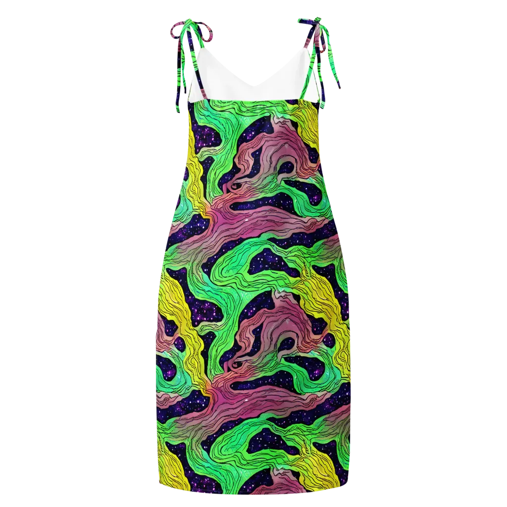 Psychedelic Tides on Slip Dress — Back