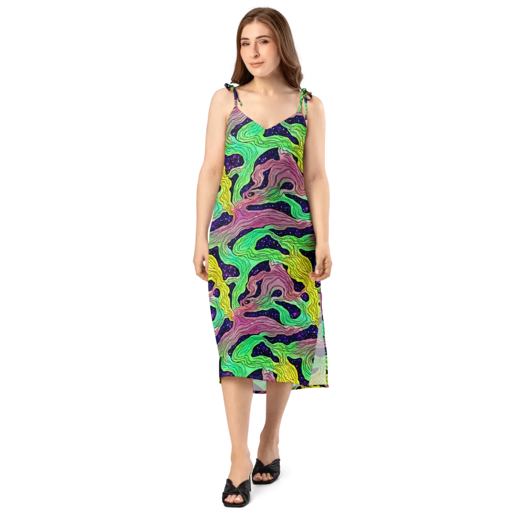 Psychedelic Tides on Slip Dress — Front
