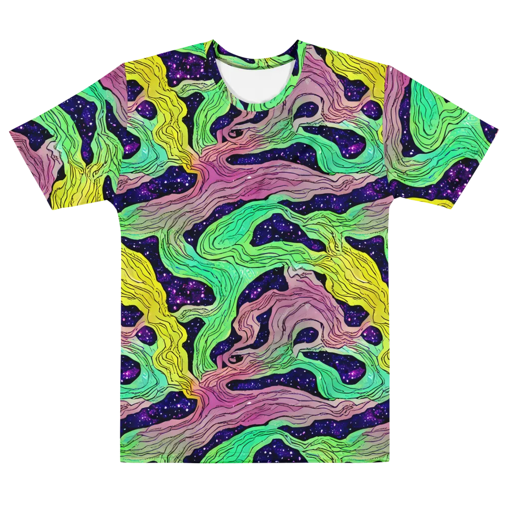 Psychedelic Tides on Men's Cotton Crew Neck T-Shirt — Front