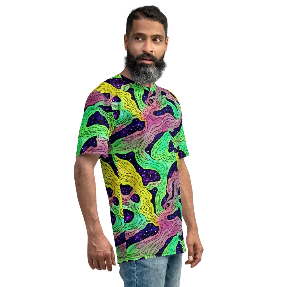 Psychedelic Tides on Men's Crew Neck T-Shirt — Right