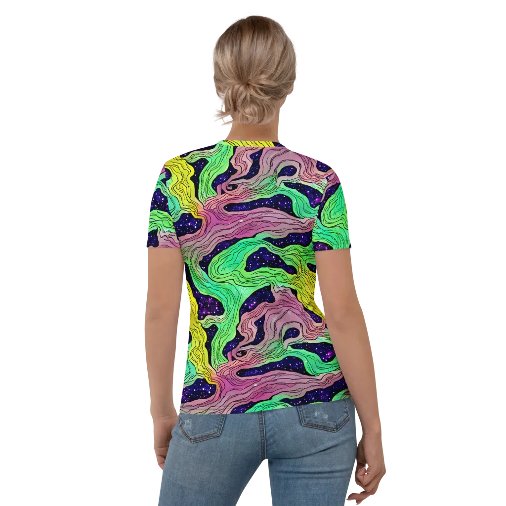 Psychedelic Tides on Women's Crew Neck T-Shirt — Back