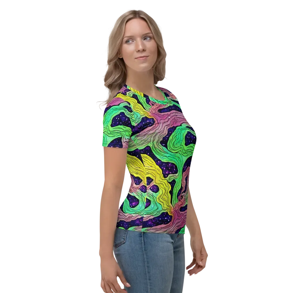 Psychedelic Tides on Women's Crew Neck T-Shirt — Right