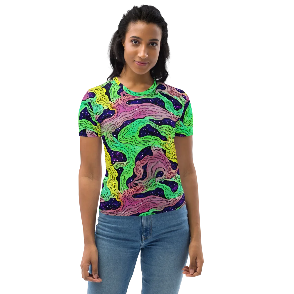 Psychedelic Tides on Women's Crew Neck T-Shirt — Front