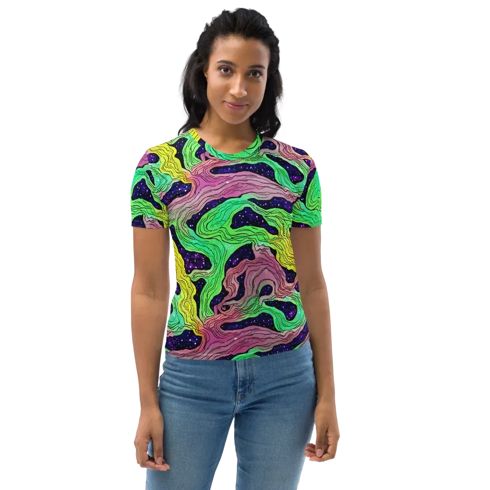 Psychedelic Tides on Women's Crew Neck T-Shirt — Front