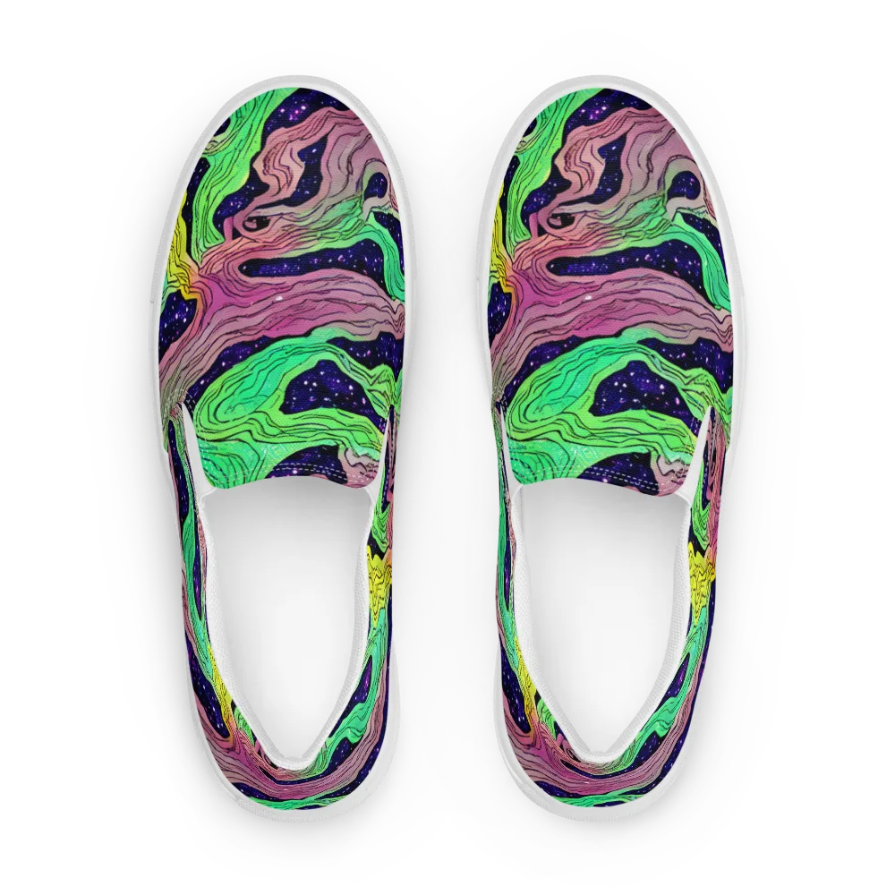 Psychedelic Tides on Men's Slip-On Canvas Shoes — Front