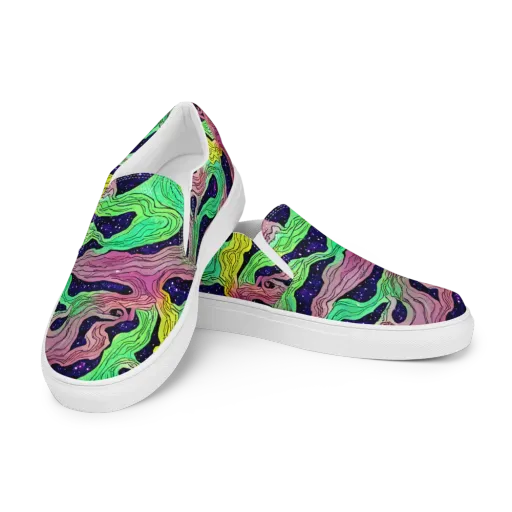 Psychedelic Tides on a Men's Slip-On Canvas Shoes