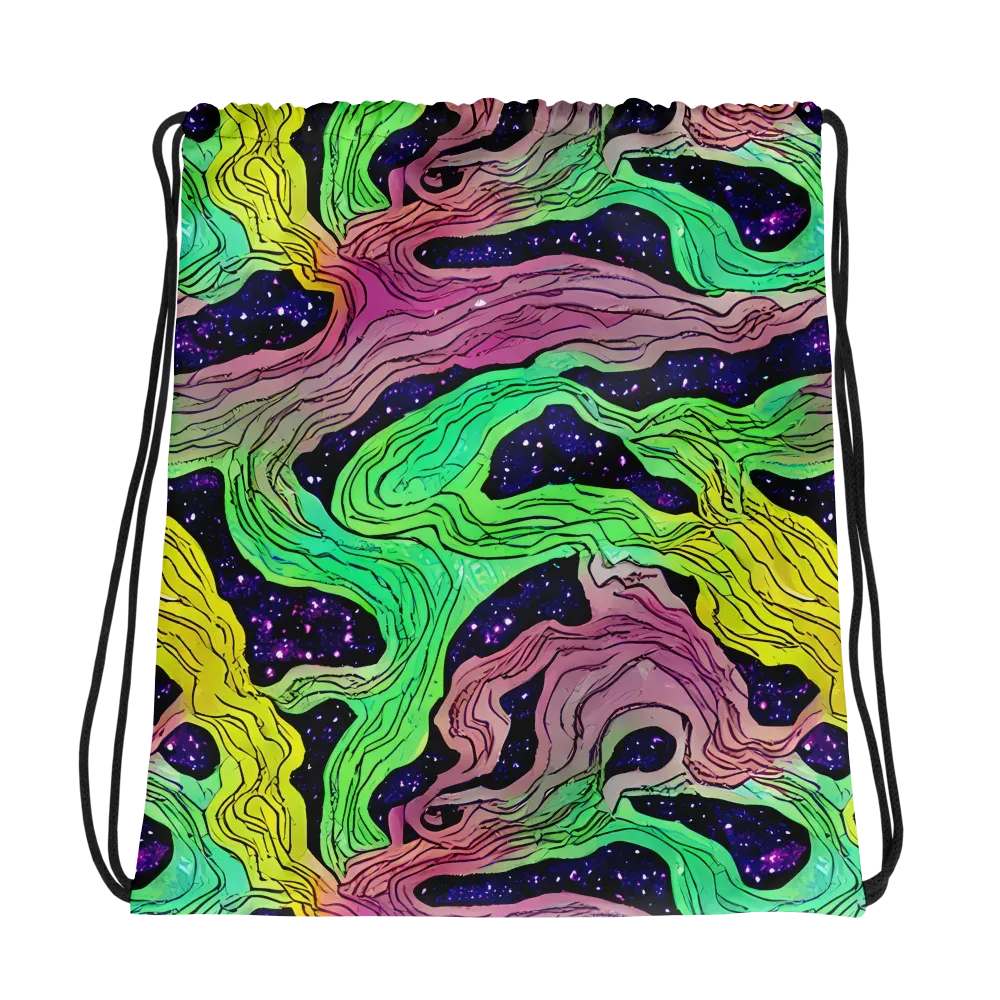 Psychedelic Tides on Drawstring Bag — Photo