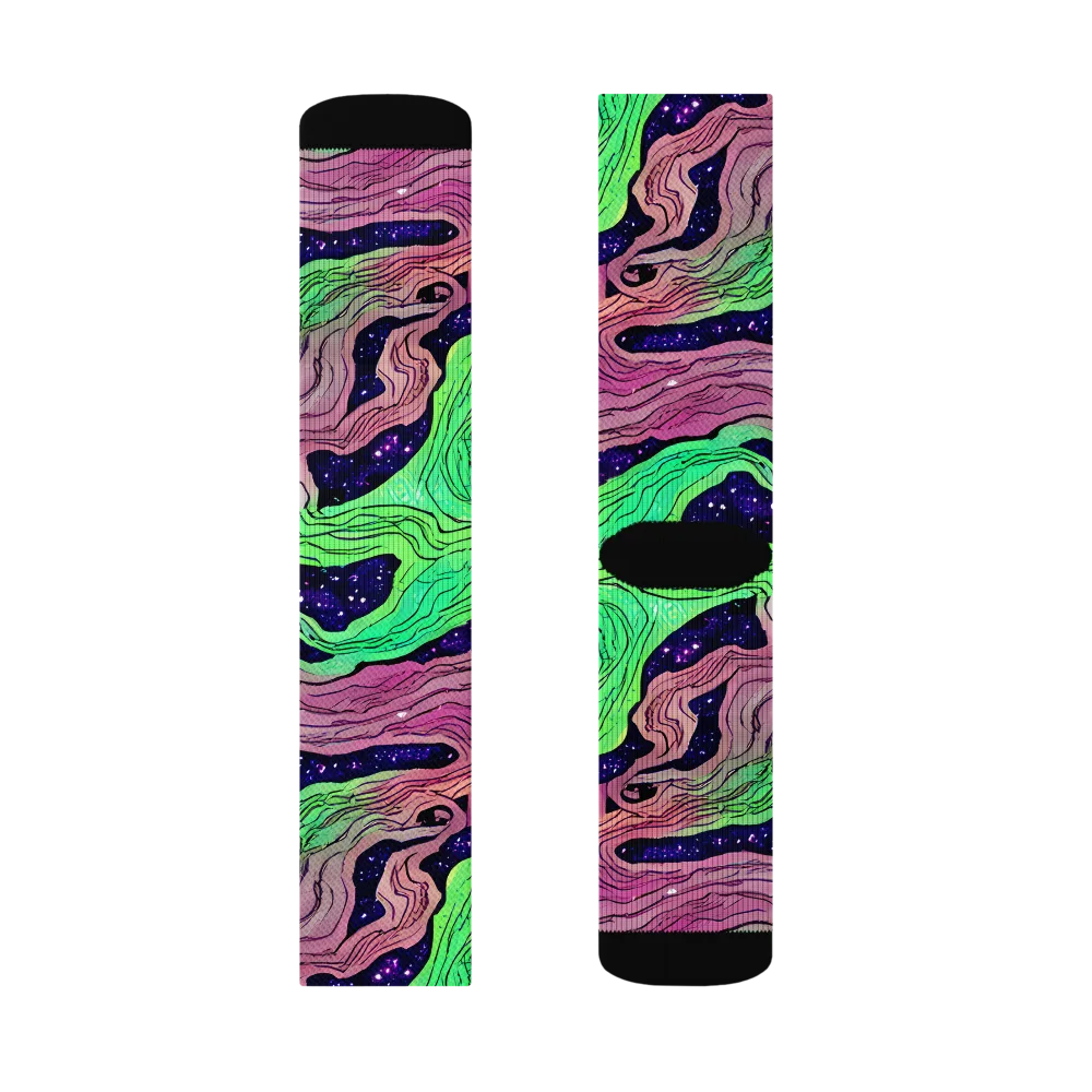 Psychedelic Tides on Socks — Left Sock