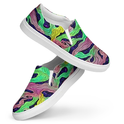 Psychedelic Tides on a Women's Slip-On Canvas Shoes