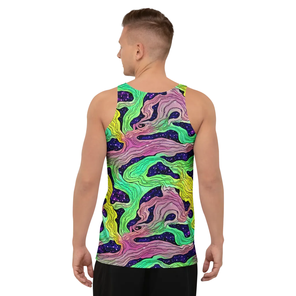 Psychedelic Tides on Men's Tank Top — Back