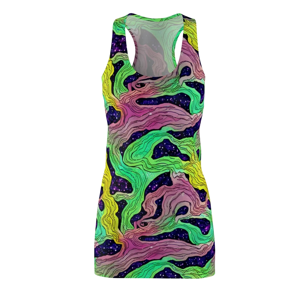 Psychedelic Tides on Racerback Dress — Front