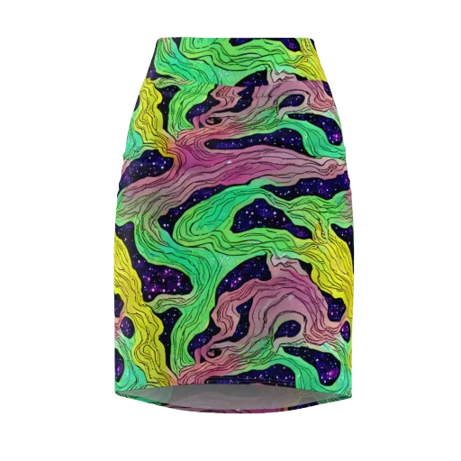 Psychedelic Tides on a Pencil Skirt