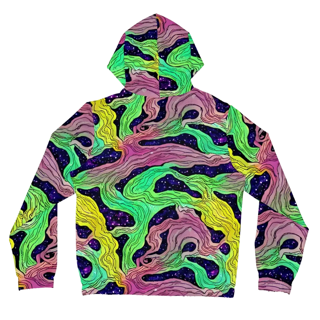Psychedelic Tides on Women's Full-Zip Hoodie — Back