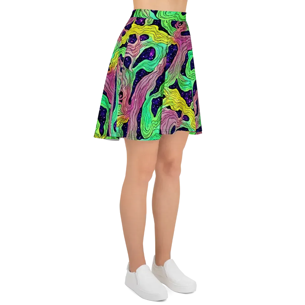 Psychedelic Tides on Skater Skirt — Right