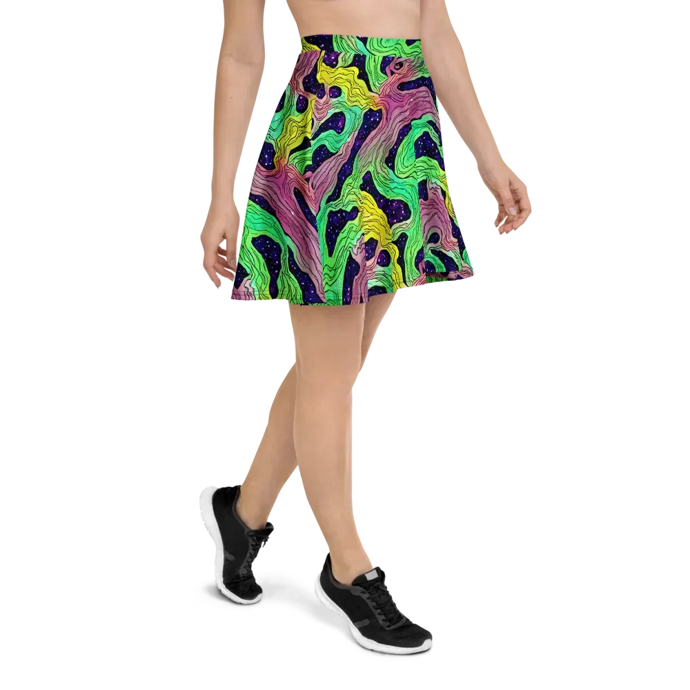 Psychedelic Tides on Skater Skirt — Right