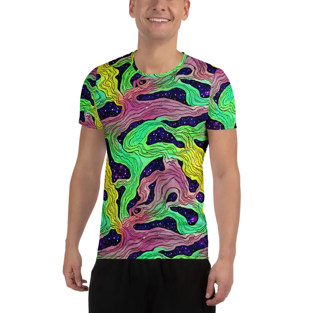 Psychedelic Tides on Men's Athletic T-Shirt — Front