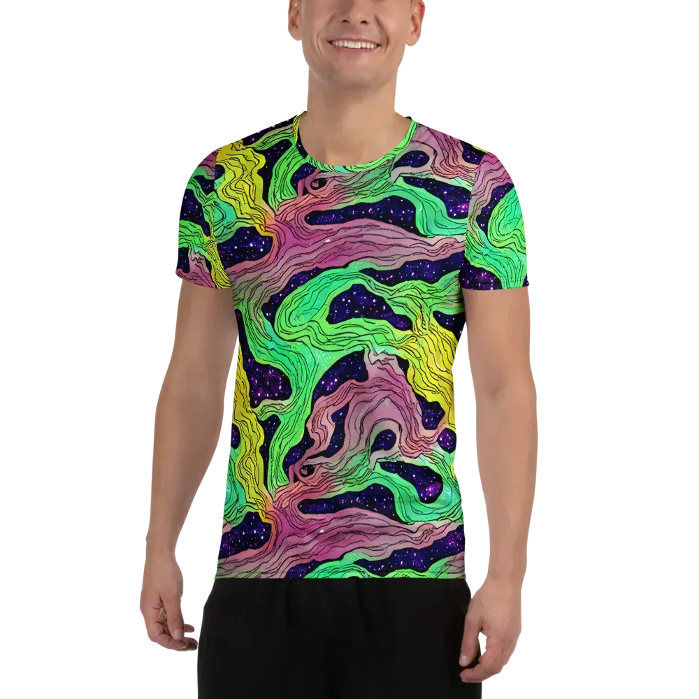 Psychedelic Tides on Men's Athletic T-Shirt — Front