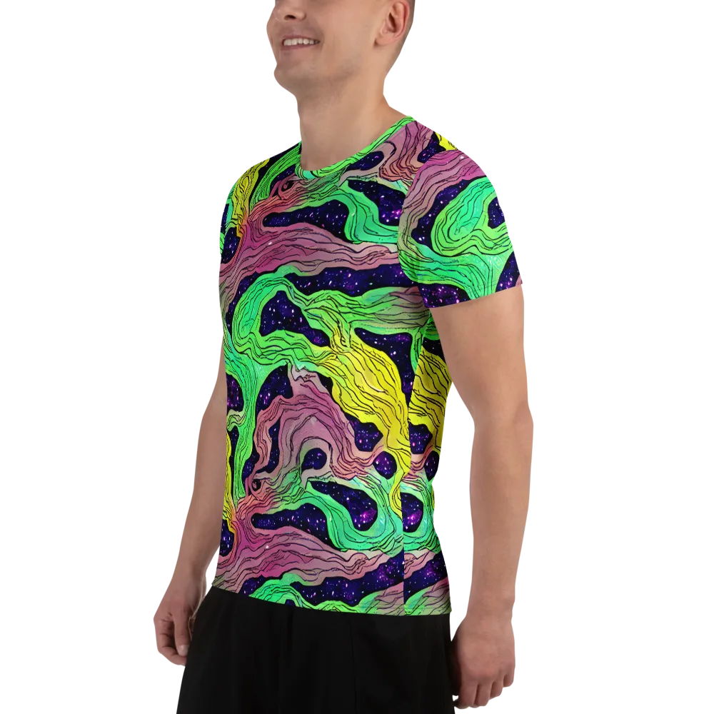 Psychedelic Tides on Men's Athletic T-Shirt — Left