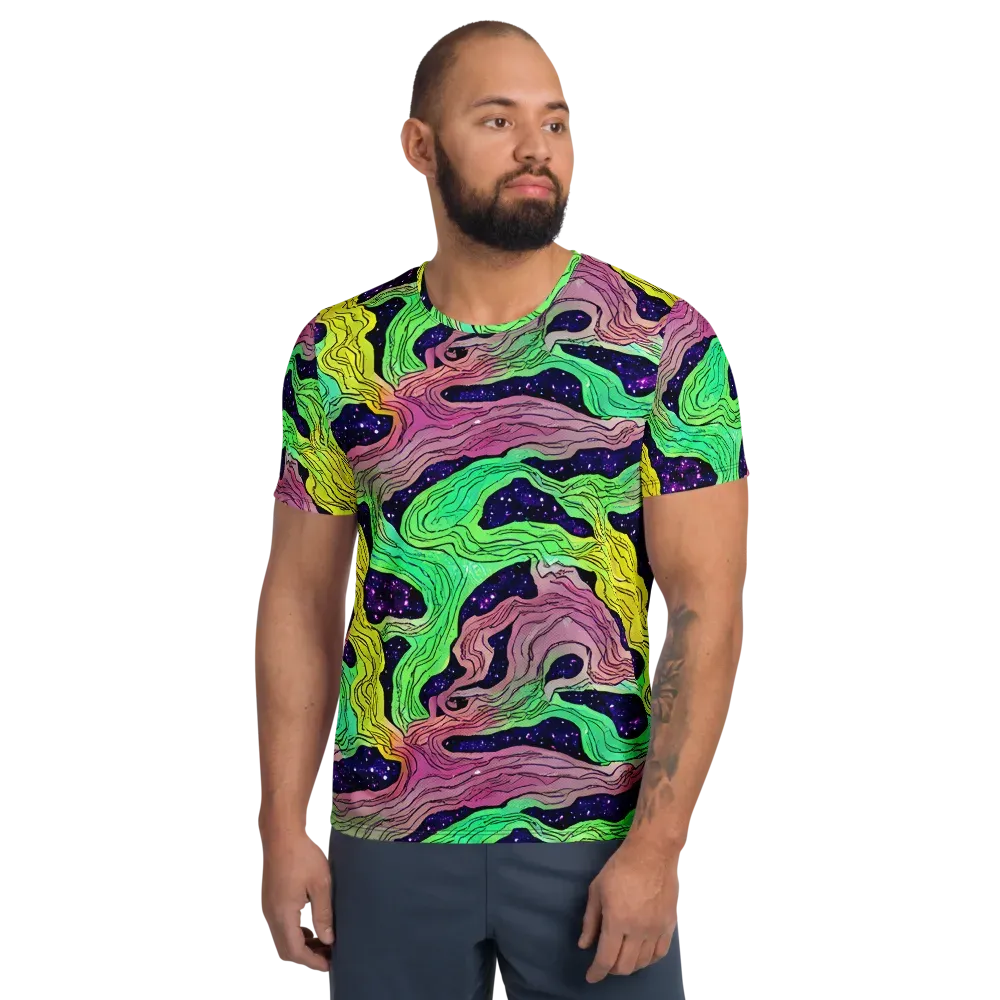 Psychedelic Tides on Men's Athletic T-Shirt — Front