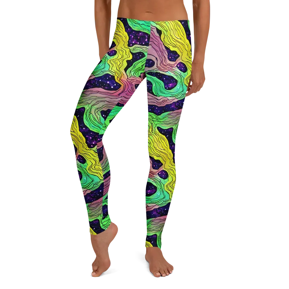 Psychedelic Tides on Leggings — Front
