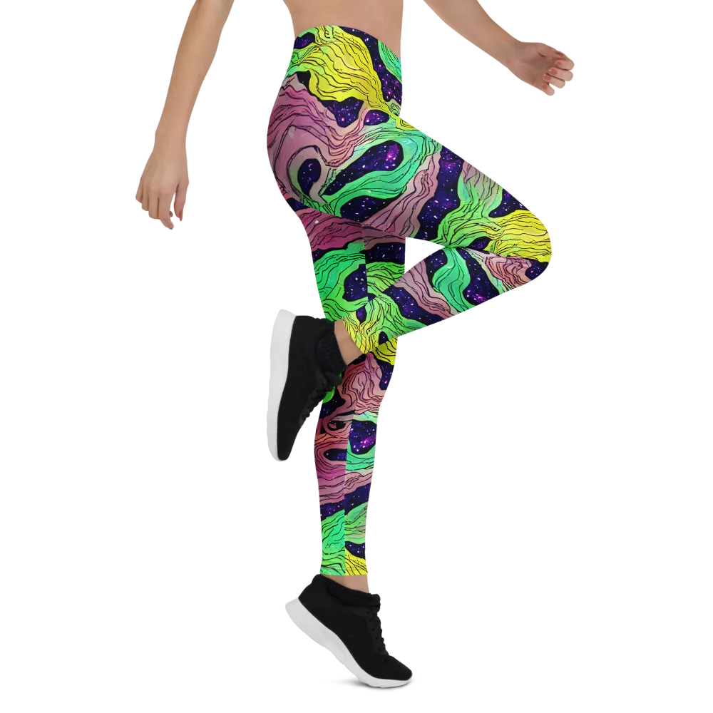 Psychedelic Tides on Leggings — Right