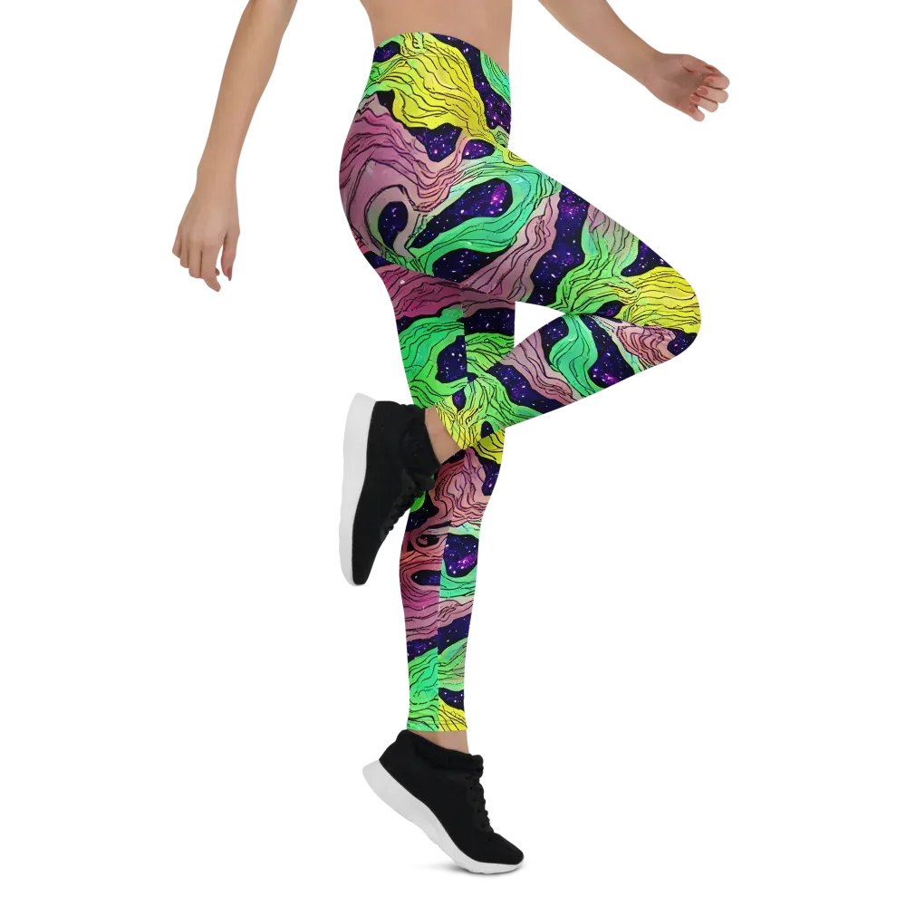 Psychedelic Tides on Leggings — Right