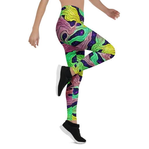 Psychedelic Tides on a Leggings