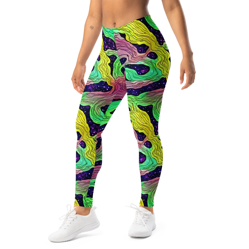 Psychedelic Tides on Leggings — Left Front