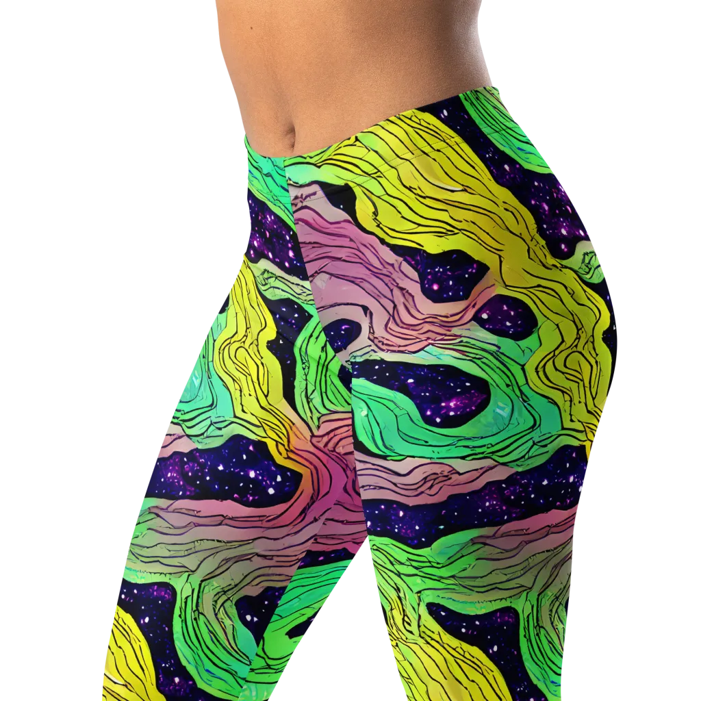 Psychedelic Tides on Leggings — Left Front
