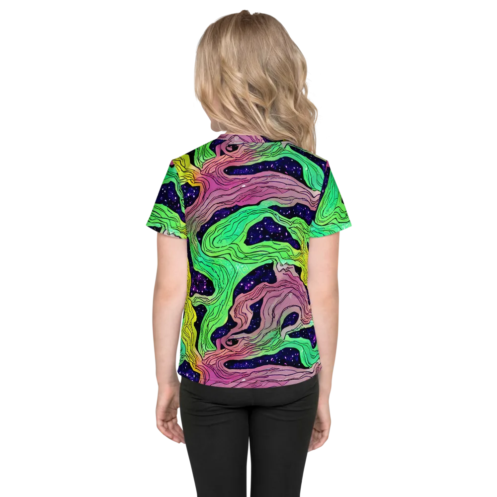 Psychedelic Tides on Kids Crew Neck T-Shirt — Back