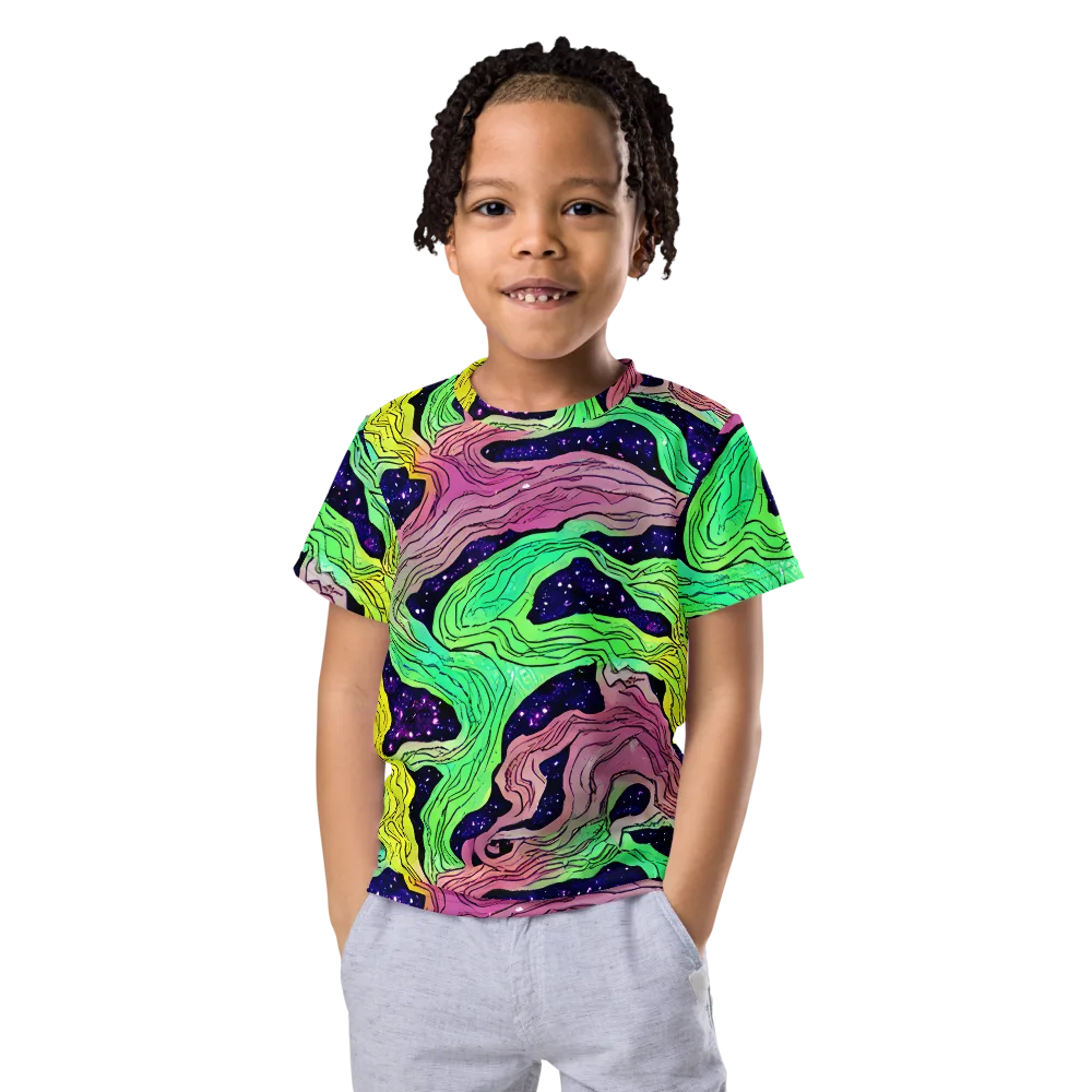 Psychedelic Tides on Kids Crew Neck T-Shirt — Front