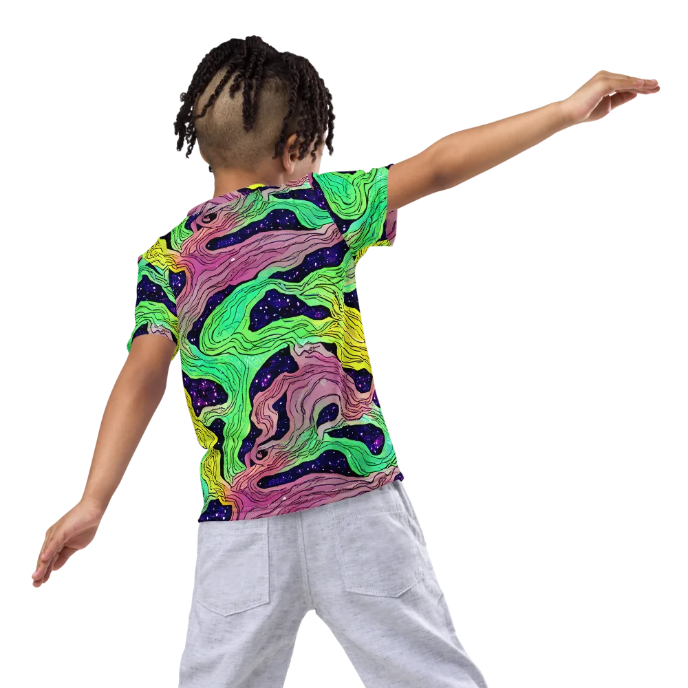 Psychedelic Tides on Kids Crew Neck T-Shirt — Back